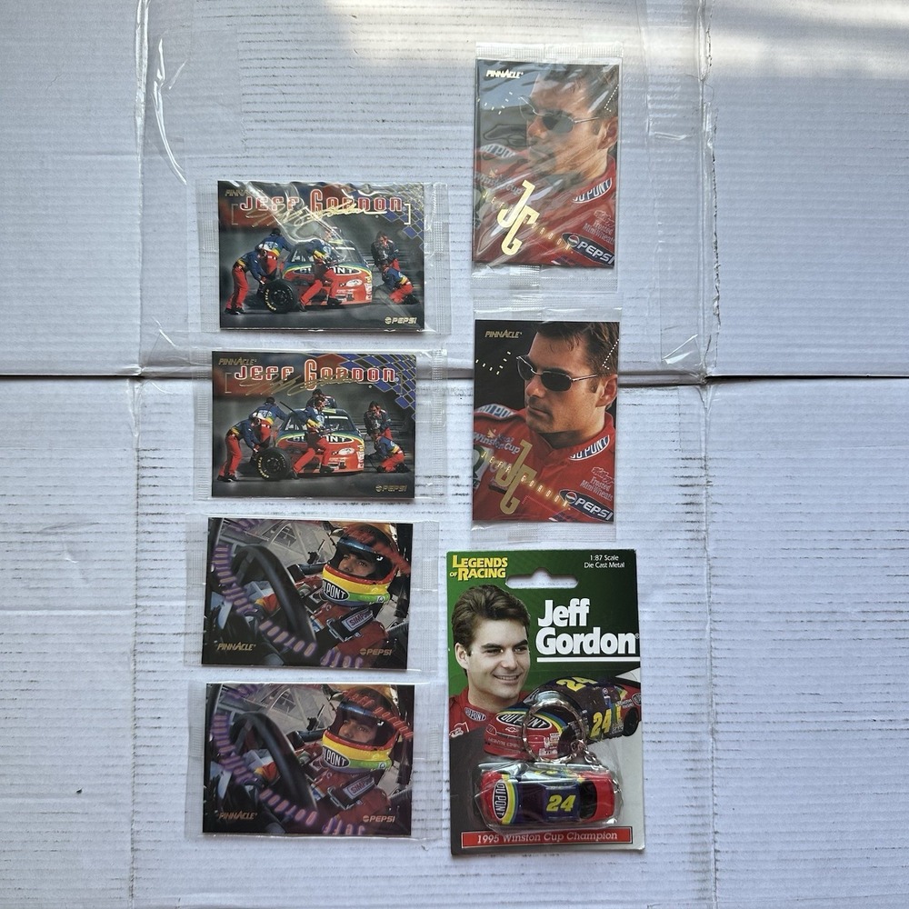 Pinnacle Jeff Gordon Trading Card Lot New Sealed 1997 Series 1 2 3 Car Keychain